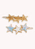 Marbelized Star Trio Clip - Colors: Cotton Candy Sky & Mother of Pearl White